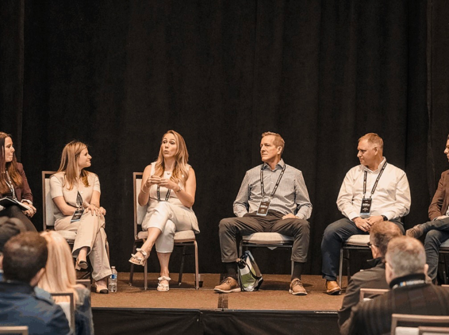 Brittany Sadlouskos, COO of DAA Media + Marketing, speaking at OAAA OOH Media Conference 2025 in Boston