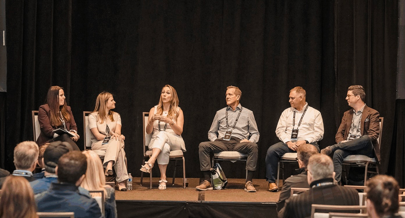 Brittany Sadlouskos, COO of DAA Media + Marketing, speaking at OAAA OOH Media Conference 2025 in Boston